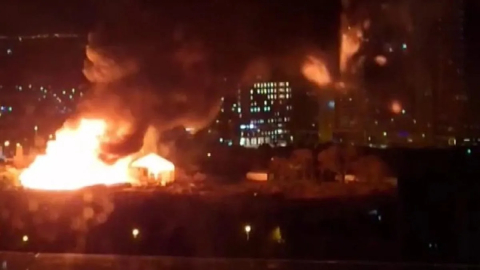 Kartal'da film platosunda büyük yangın