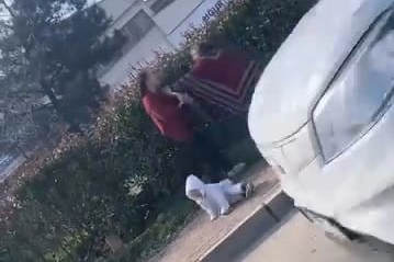 Dilenci kadınların kavgası kamerada