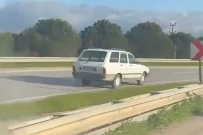 Ters şeritten ilerleyen araç tehlike saçtı!