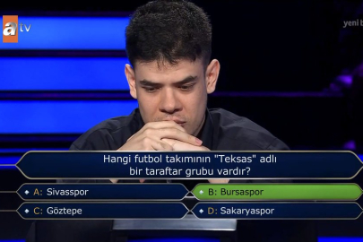 Kim Milyoner Olmak İster'de Bursaspor sorusu!