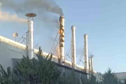 Bursa’da fabrika bacasında yangın çıktı