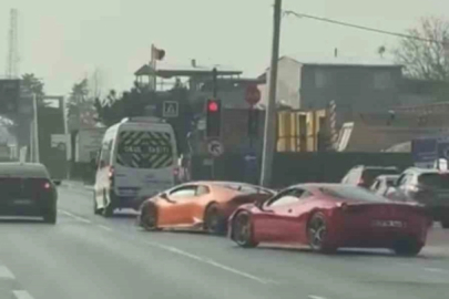 Bursa’da iki lüks otomobil trafik kurallarını hiçe saydı