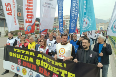 Öğretmenler sokağa indi: Şiddete karşı binler yürüdü