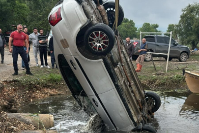 Bursa’da kontrolden çıkan otomobil göle uçtu!