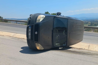 Bursa'da kontrolden çıkan araç takla attı: 1 yaralı
