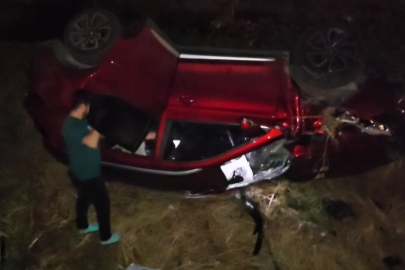 Bursa'da takla atan otomobilden burnu bile kanamadan çıktı