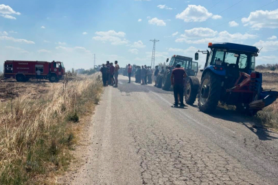 Tekirdağ'da anız yangınında 150 dönüm alan zarar gördü