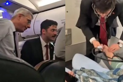 Bakan Memişoğlu, uçakta rahatsızlanan yolcuya müdahale etti