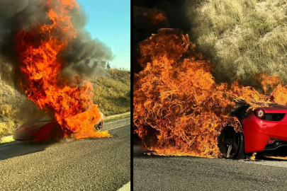Yer: Ankara! Lüks otomobil alev alev yandı