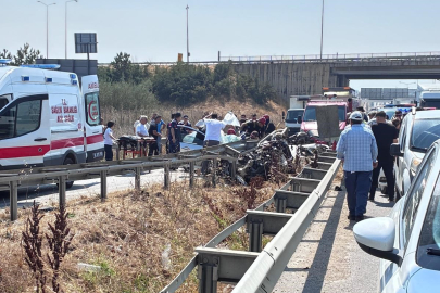 Bursa'da direksiyon hakimiyetini kaybeden otomobil bariyere girdi