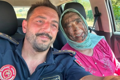 Bursa'da 65 yaşındaki Hanife Teyze alevlerin önüne geçti!